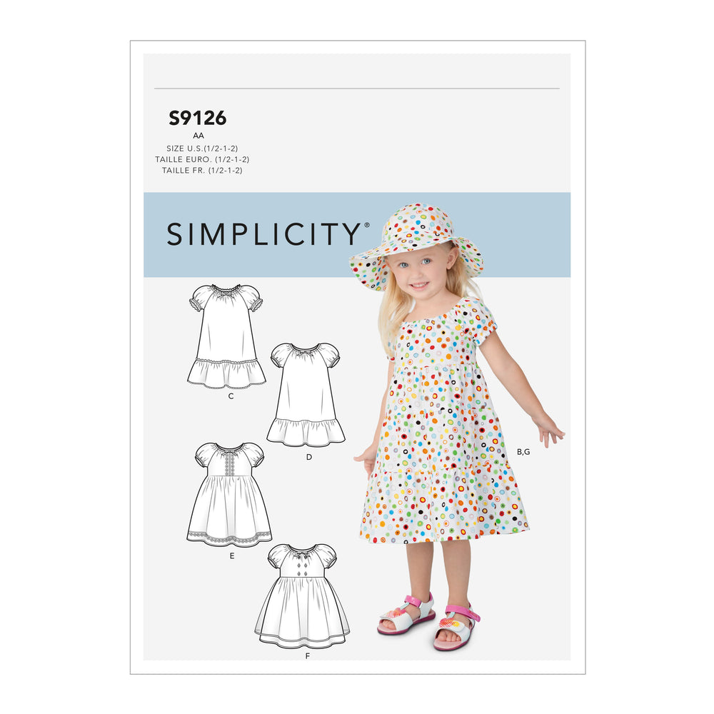 Simplicity Sewing Pattern 9126 Toddlers' Dresses from Jaycotts Sewing Supplies