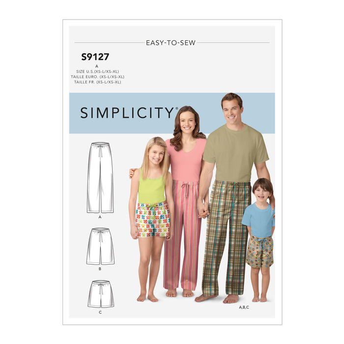 Simplicity Sewing Pattern 9127 Unisex Sleepwear from Jaycotts Sewing Supplies