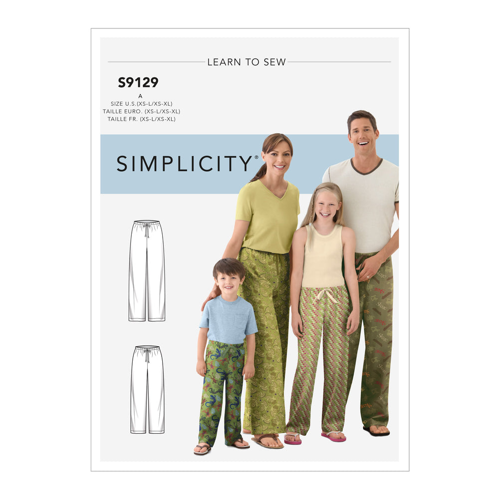 Simplicity Sewing Pattern 9129 Unisex Sleepwear from Jaycotts Sewing Supplies
