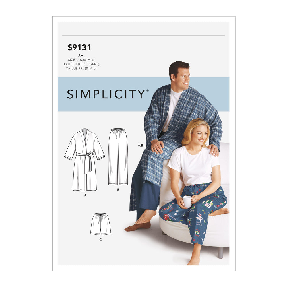 Simplicity Sewing Pattern S9131 Unisex Sleepwear from Jaycotts Sewing Supplies