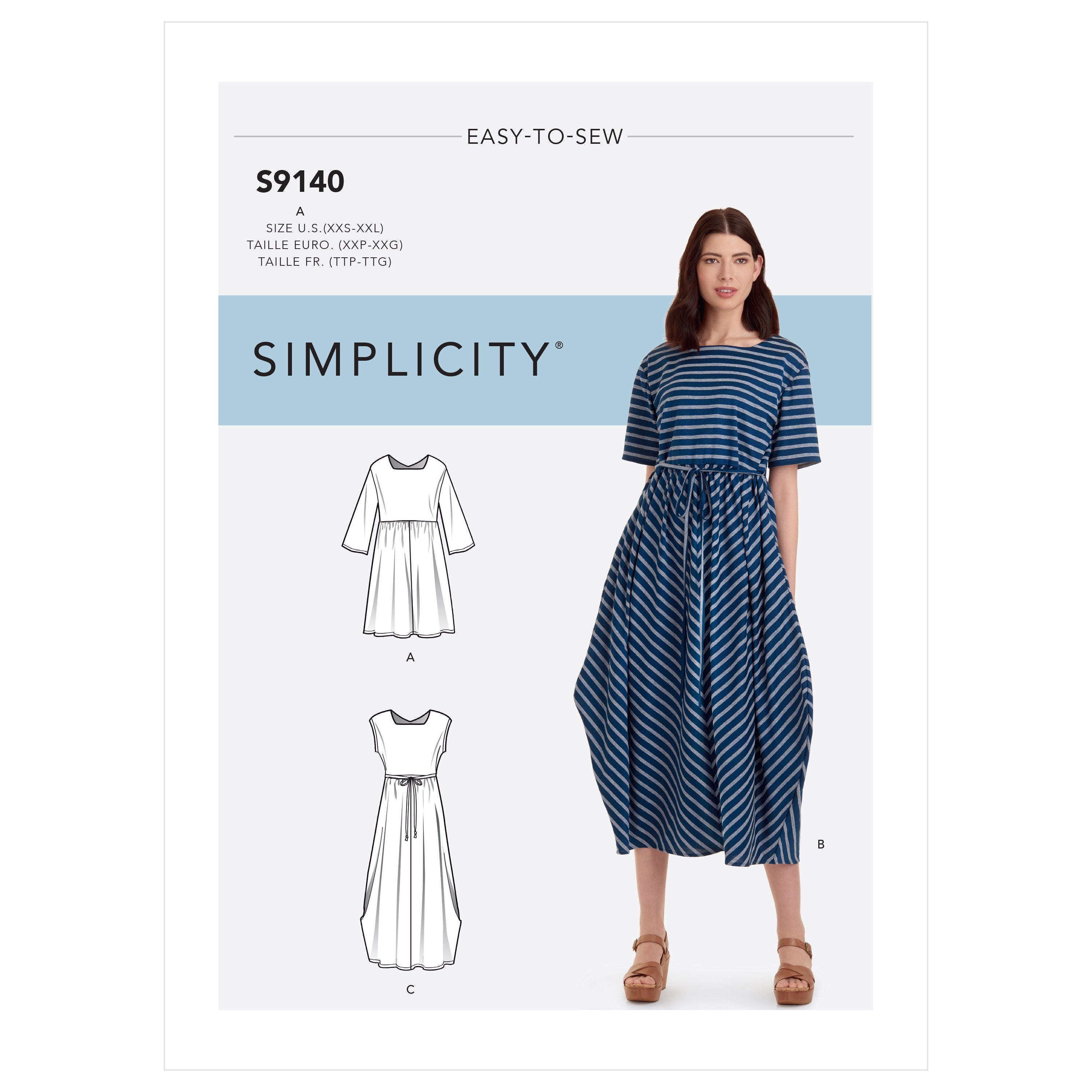 Simplicity Sewing Pattern 9140 Relaxed Pullover Dress from Jaycotts Sewing Supplies