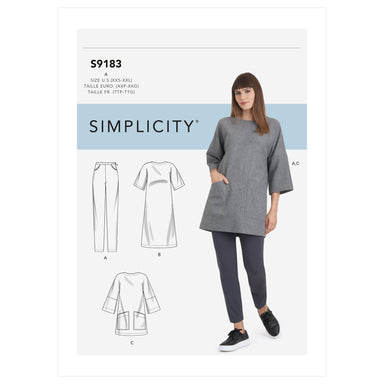 Simplicity Sewing Pattern 9183 Tunic, Top, Dress & Leggings from Jaycotts Sewing Supplies