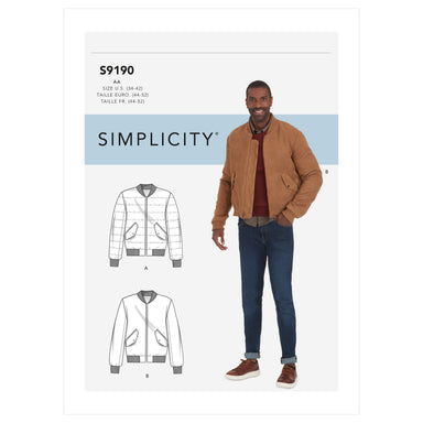 Simplicity 9190 Men's Jacket Sewing Pattern from Jaycotts Sewing Supplies