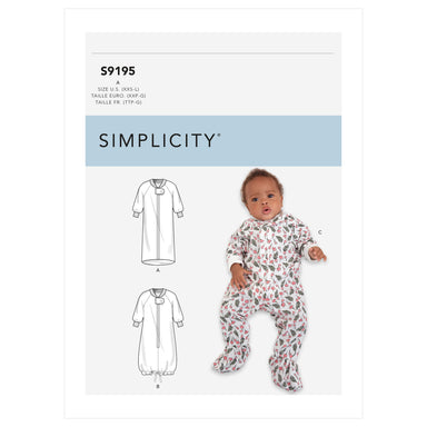 Simplicity 9195 Baby Bunting and Jumpsuit Sewing Pattern from Jaycotts Sewing Supplies