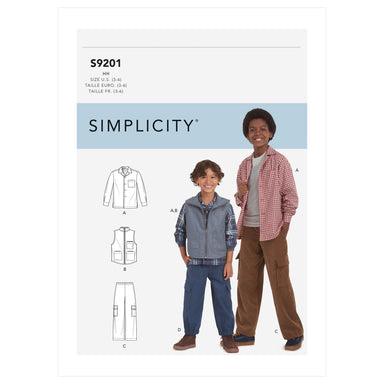 Simplicity 9201 Boys' Shirt, Gilet and Trousers Sewing Pattern from Jaycotts Sewing Supplies