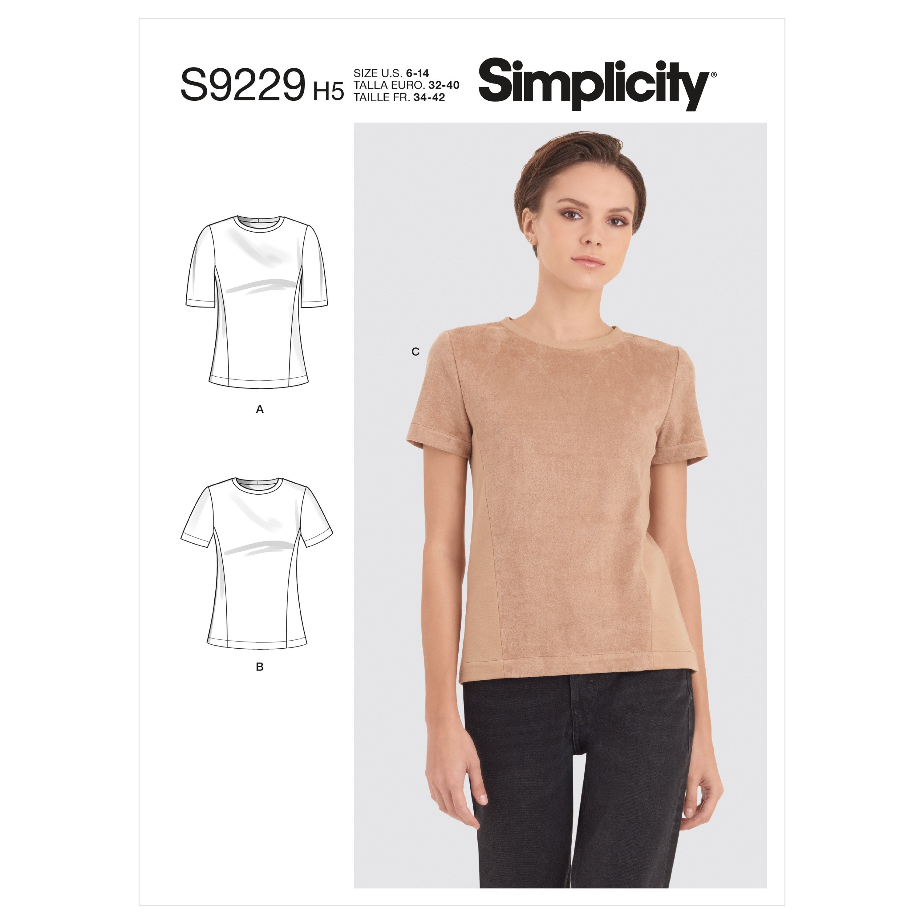 Simplicity Sewing Pattern 9229 Knit Tee Shirt from Jaycotts Sewing Supplies