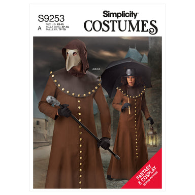 Simplicity Sewing Pattern 9253 Unisex Plague Doctor Costume from Jaycotts Sewing Supplies