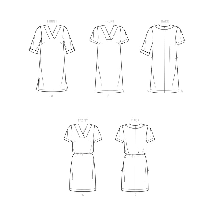 Simplicity Sewing Pattern 9262 V-neckline Shift Dresses from Jaycotts Sewing Supplies