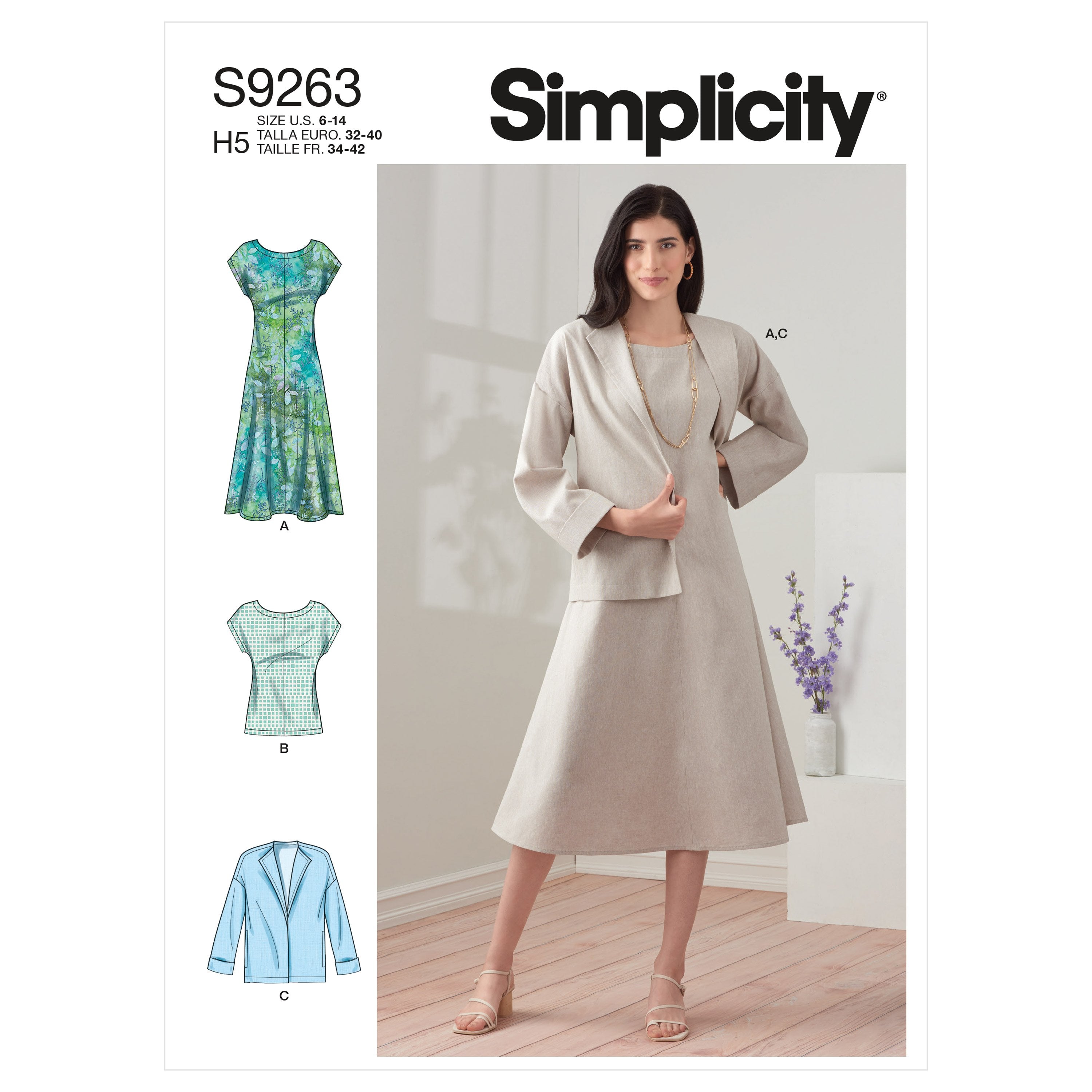 Simplicity Sewing Pattern 9263 Dress, Jacket and Top from Jaycotts Sewing Supplies