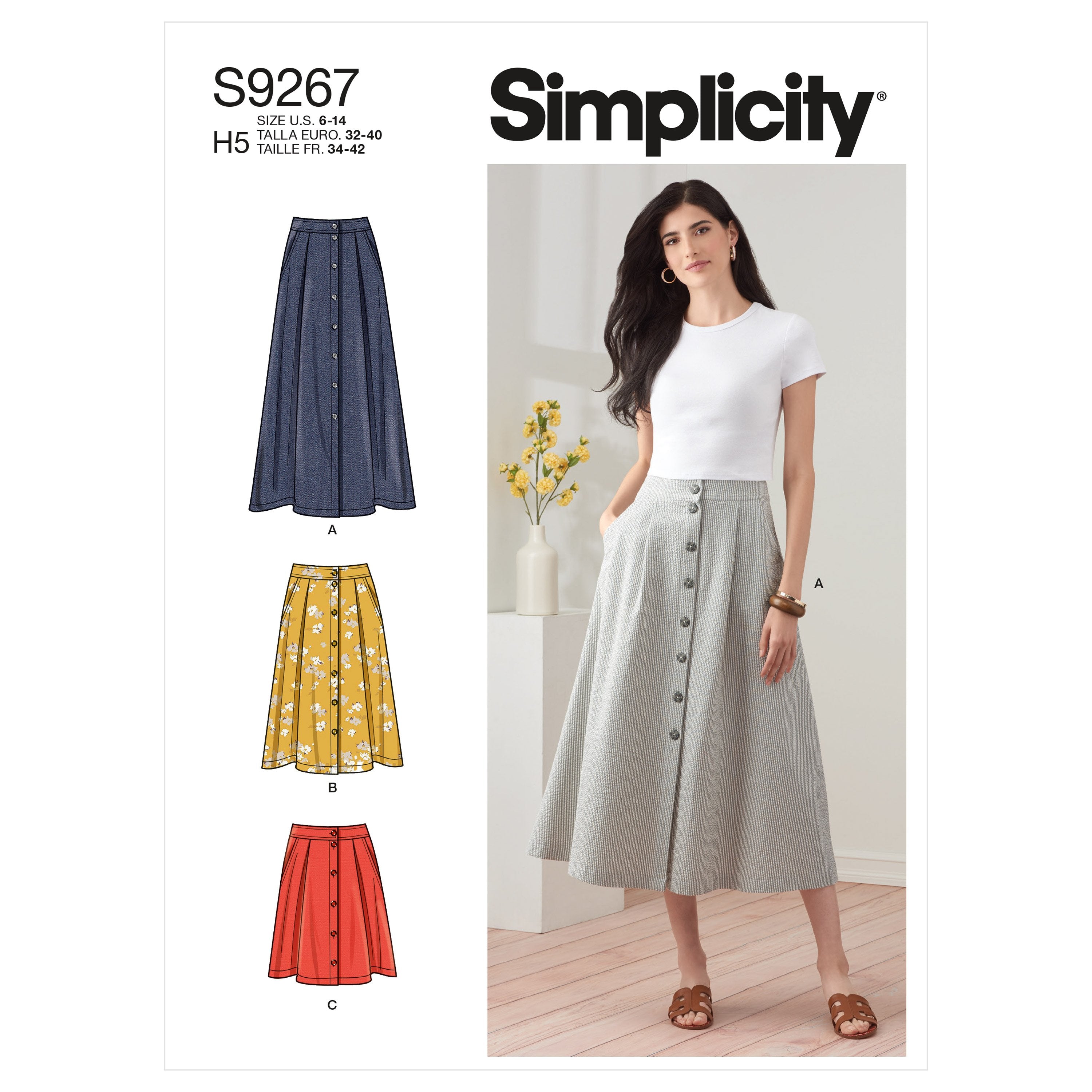 Simplicity Sewing Pattern 9267 Skirt In Three Lengths from Jaycotts Sewing Supplies