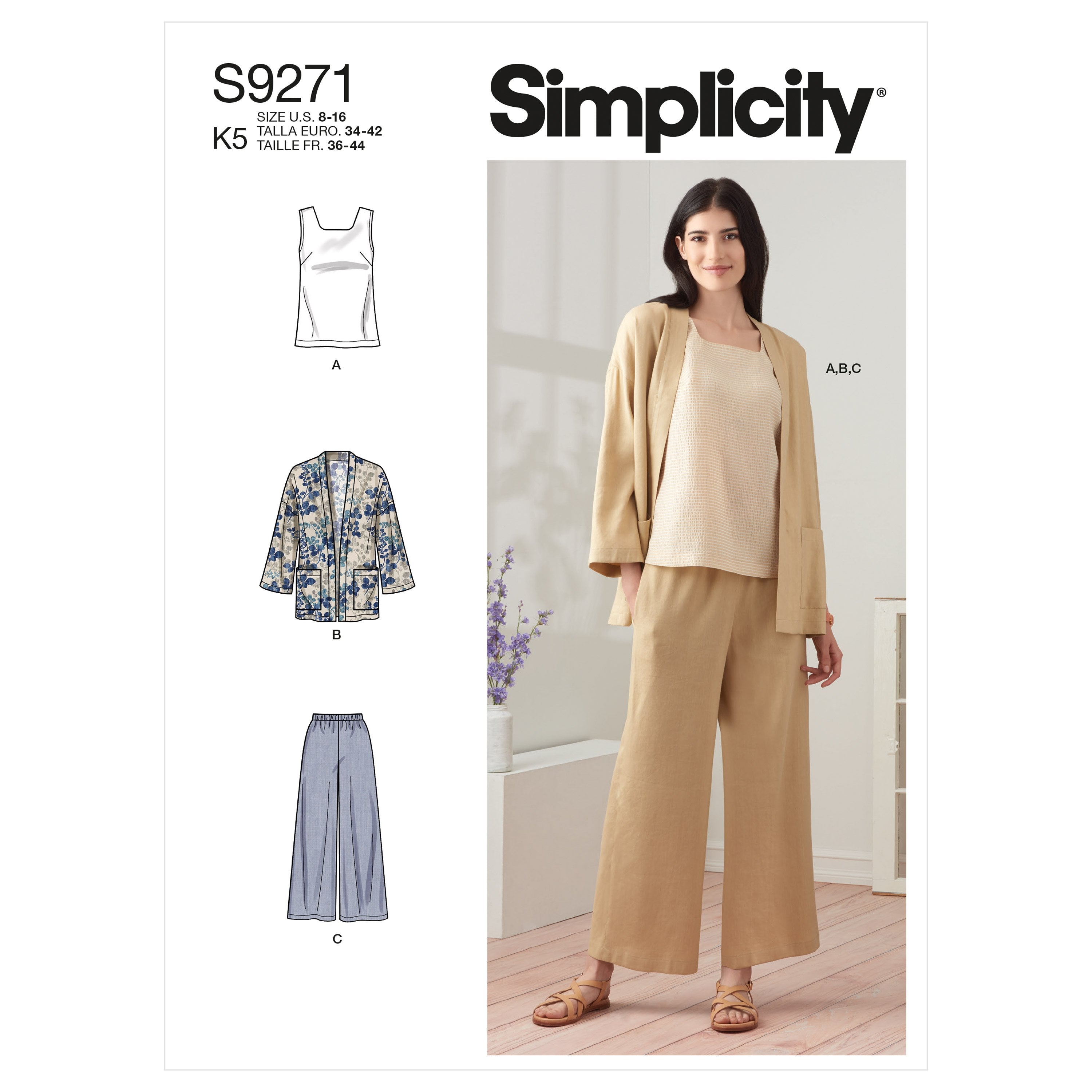 Simplicity Sewing Pattern 9271 Soft Jacket, Top and Pants from Jaycotts Sewing Supplies