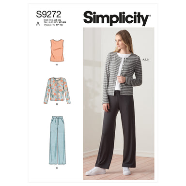 Simplicity Sewing Pattern 9272 Knit Cardigan Top and Pants from Jaycotts Sewing Supplies