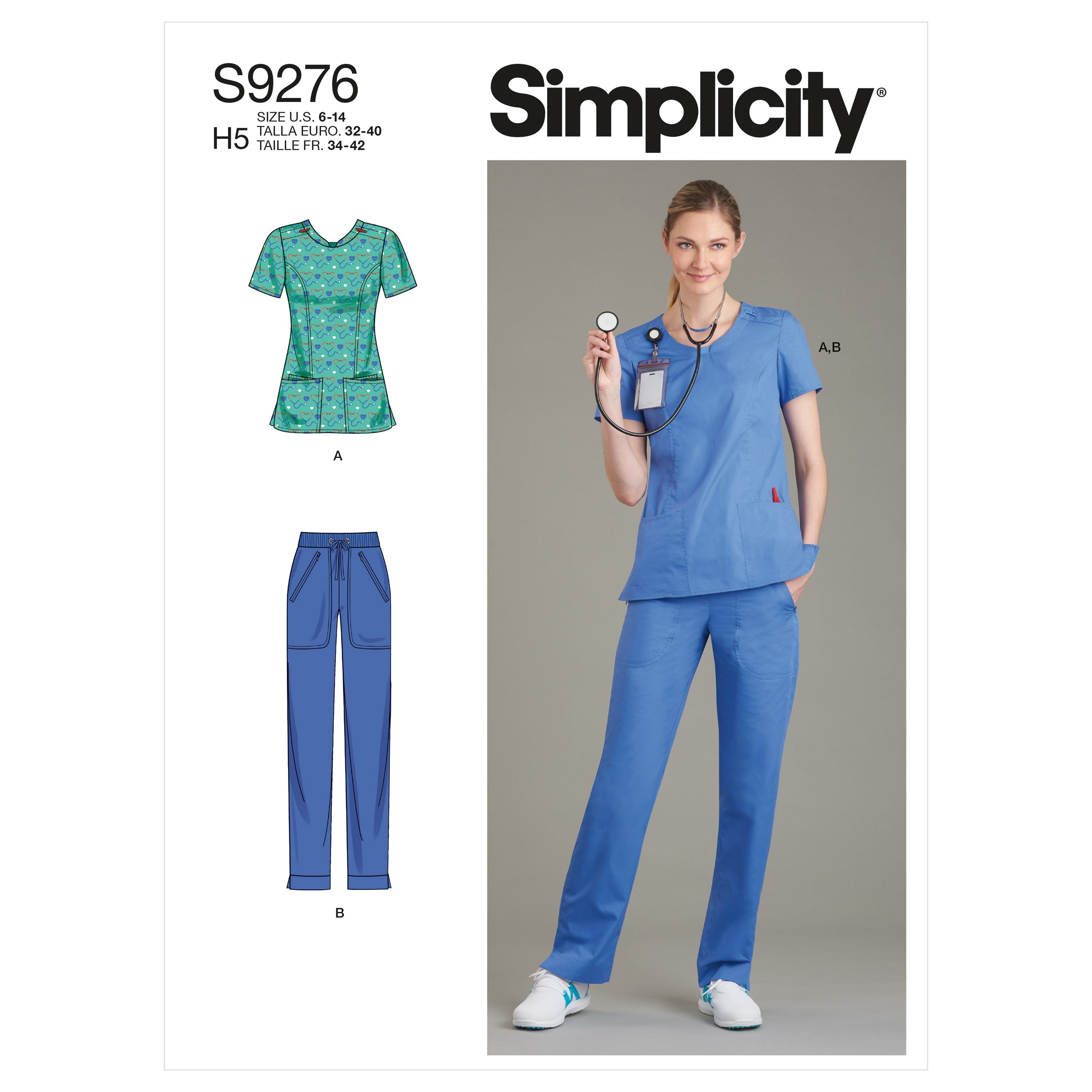 Simplicity Sewing Pattern 9276 Scrubs from Jaycotts Sewing Supplies