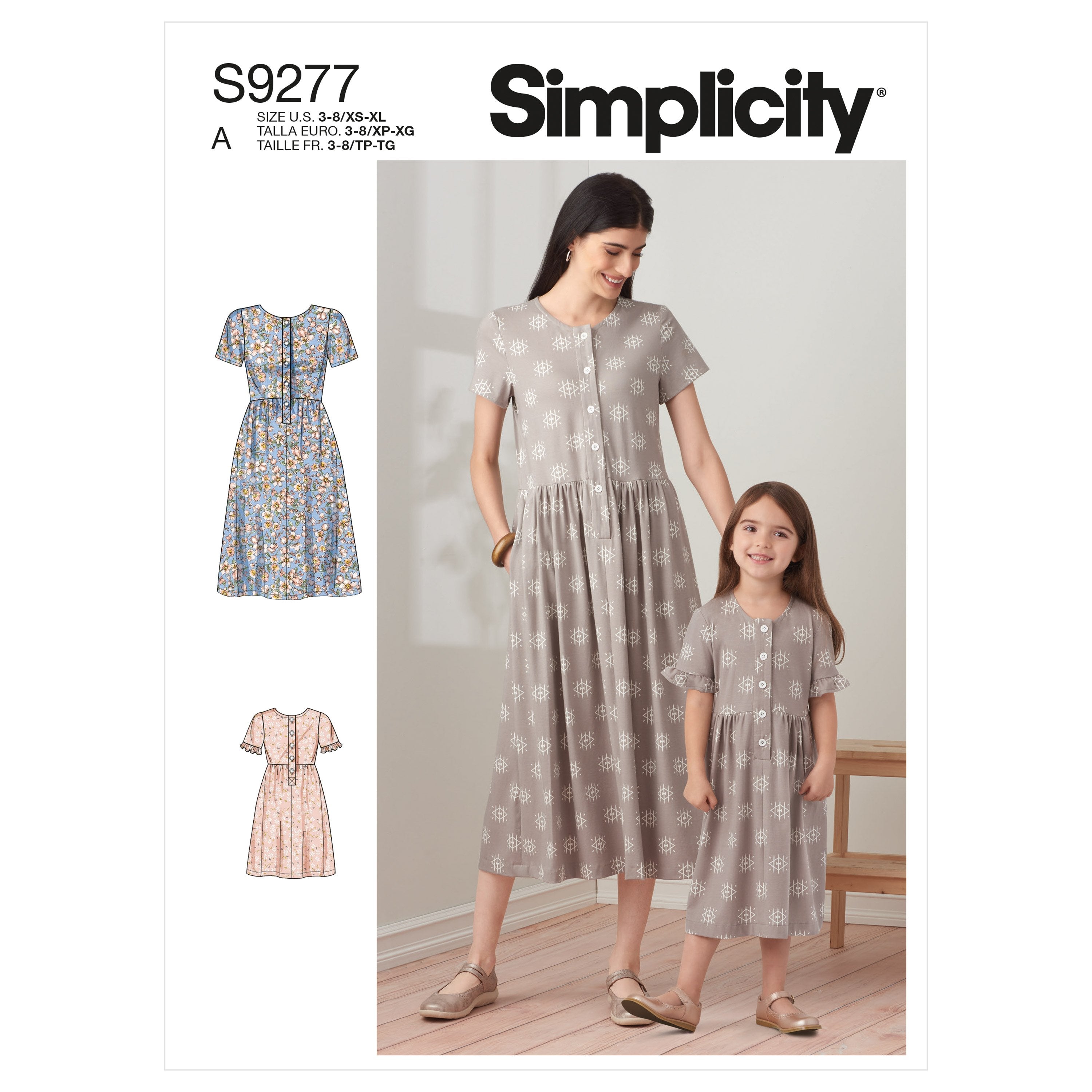 Simplicity Sewing Pattern 9277 Misses and Children's Dresses from Jaycotts Sewing Supplies