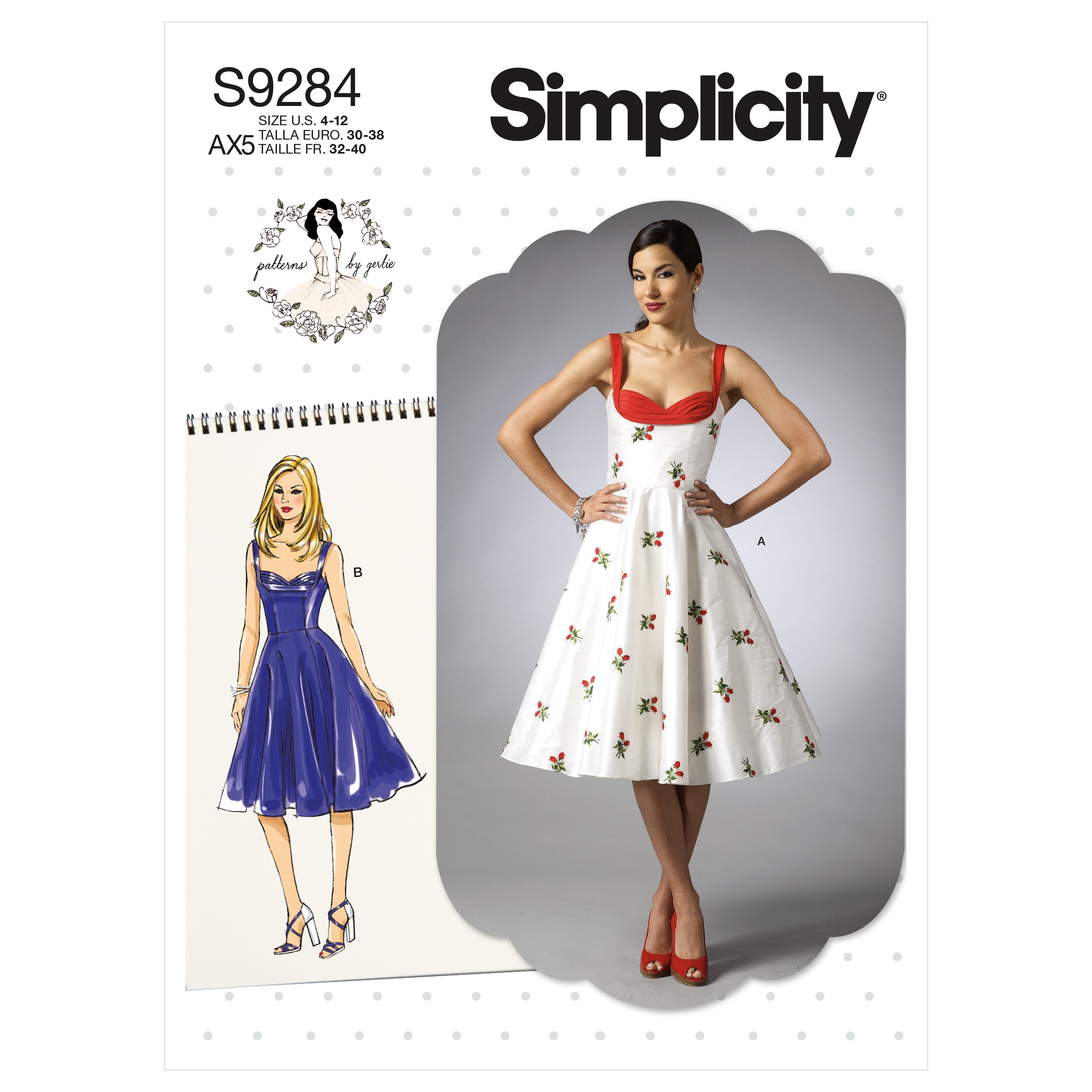 Simplicity Vintage Sewing Pattern 9284 Sweetheart-Neckline Dresses from Jaycotts Sewing Supplies