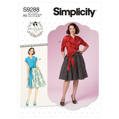 Simplicity Vintage Sewing Pattern 9288 Wrap Top and Flared Skirt from Jaycotts Sewing Supplies