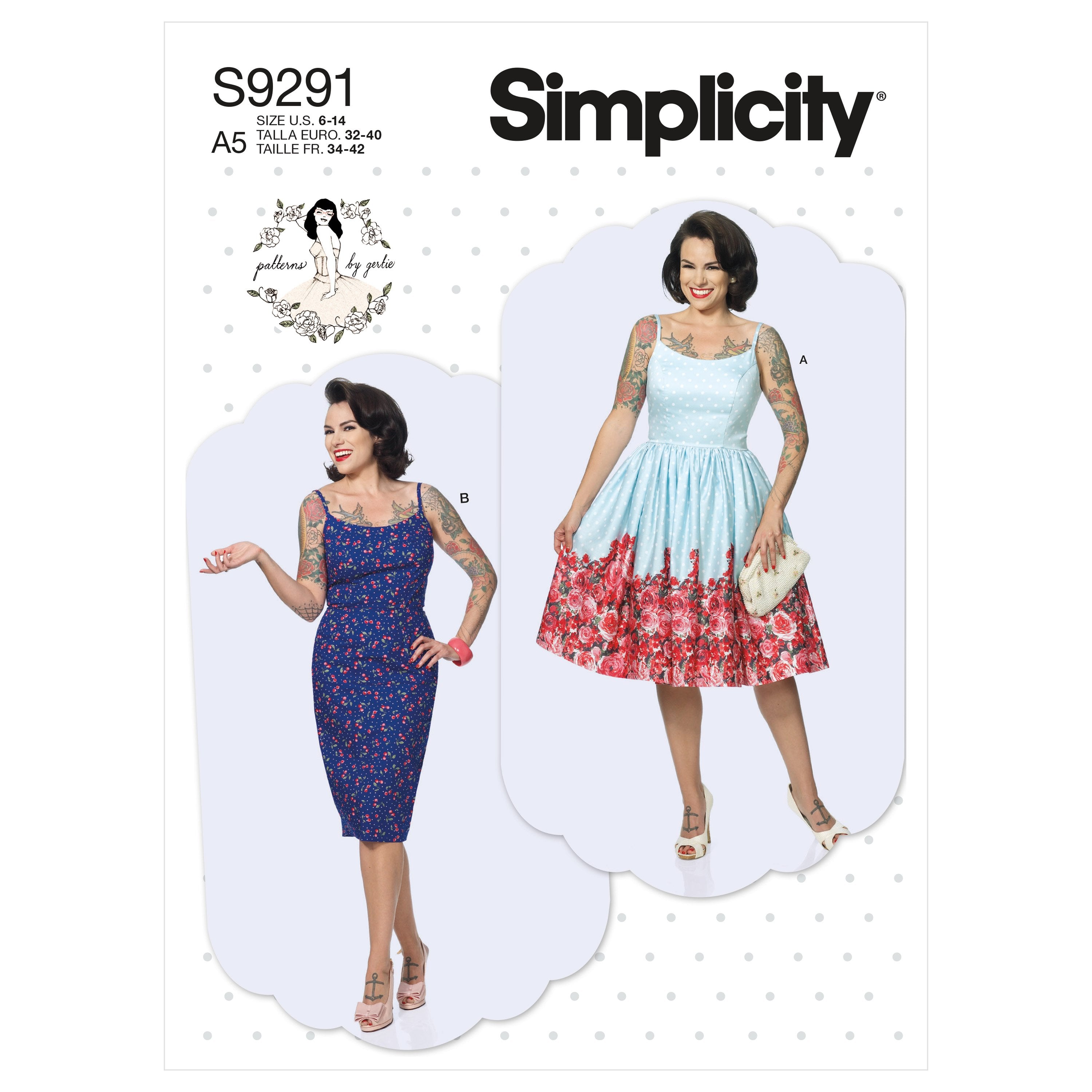 Simplicity 1950's Sewing Pattern 9291 Princess Seam Dresses from Jaycotts Sewing Supplies