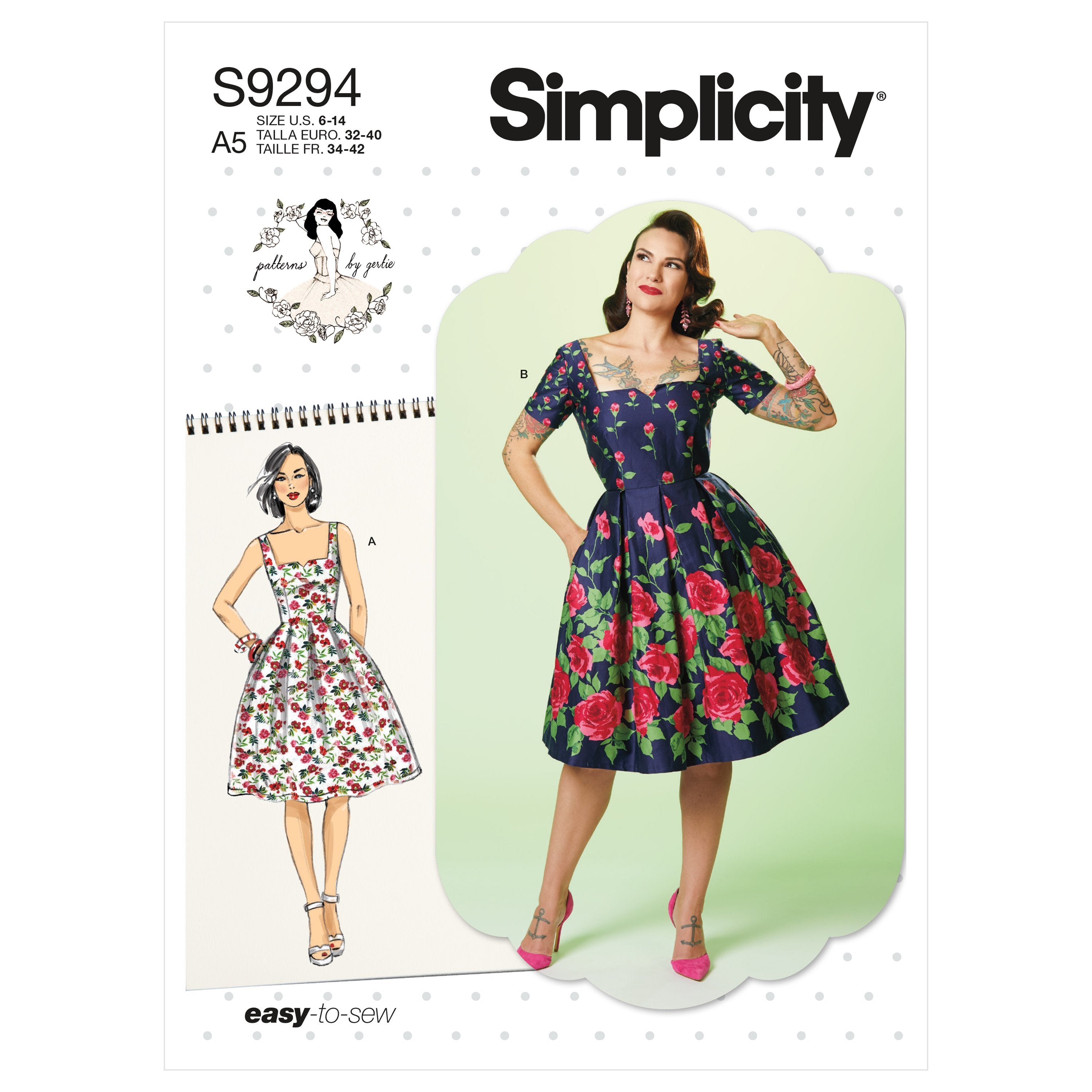 Simplicity 1950's Sewing Pattern 9294 Vintage Dress from Jaycotts Sewing Supplies
