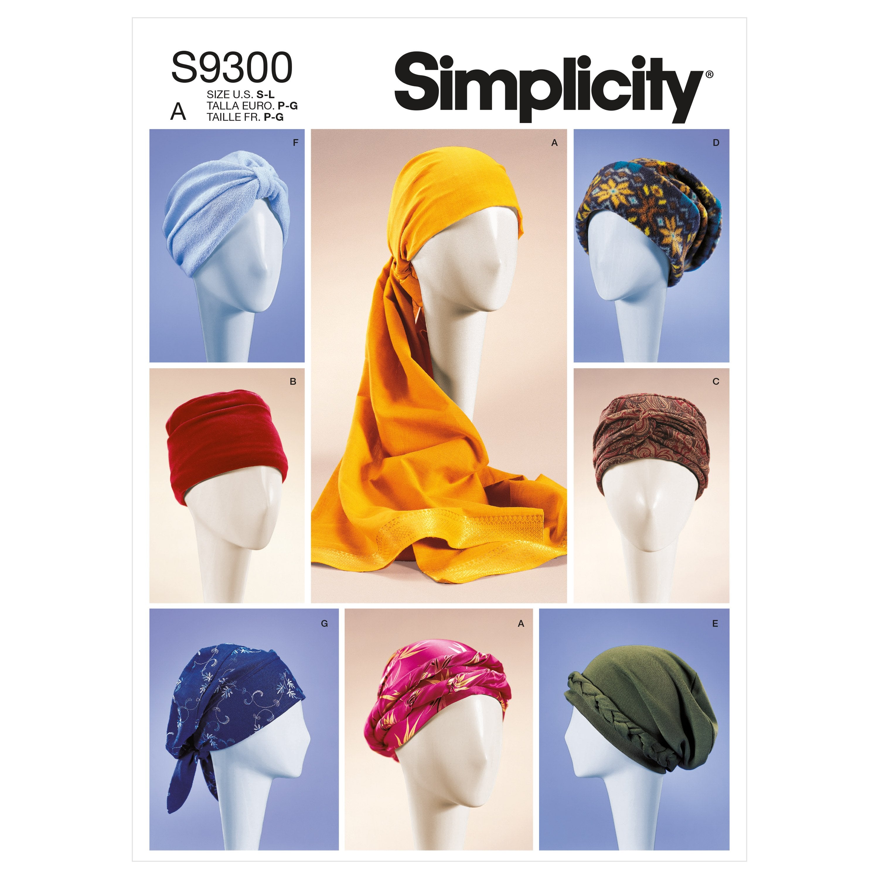 Simplicity Sewing Pattern 9300 Turbans, Headwraps and Hats from Jaycotts Sewing Supplies