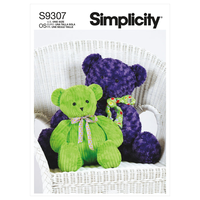 Simplicity Sewing Pattern 9307 Plush Bears in Two Sizes from Jaycotts Sewing Supplies