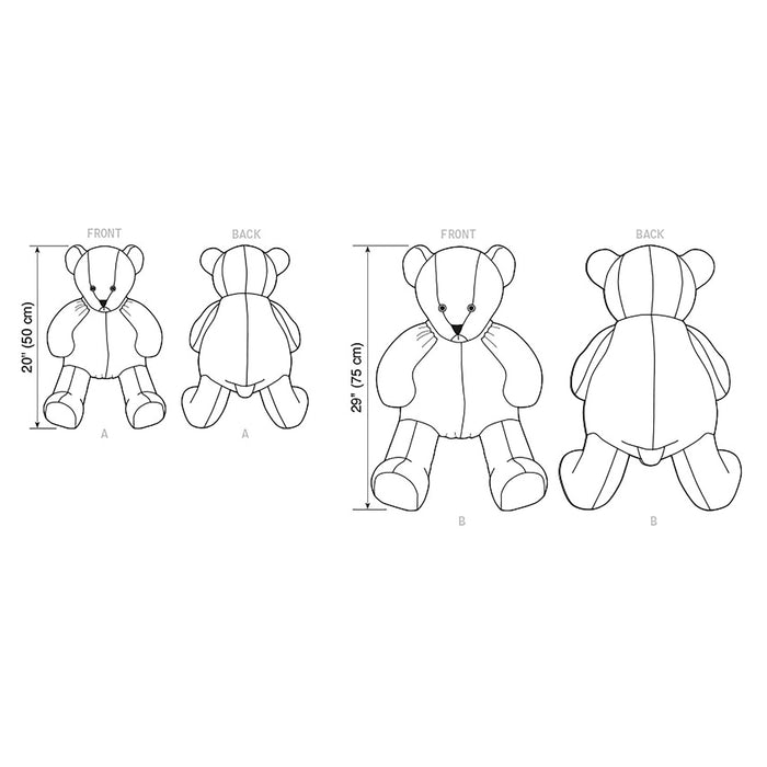 Simplicity Sewing Pattern 9307 Plush Bears in Two Sizes from Jaycotts Sewing Supplies