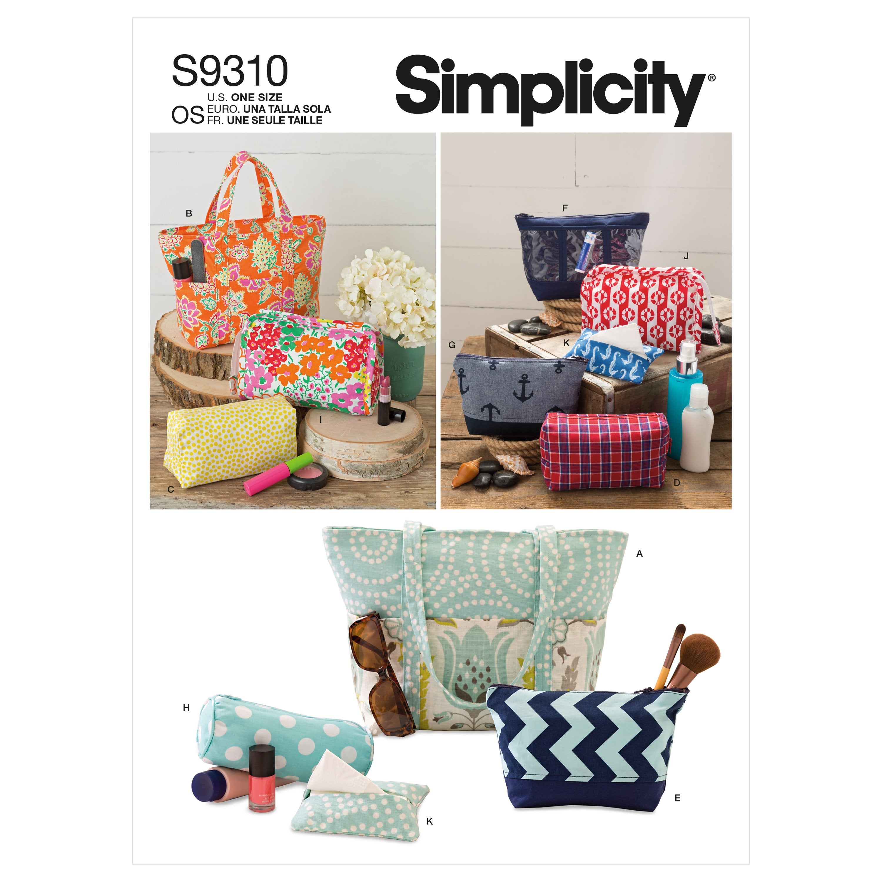Simplicity Sewing Pattern 9310 Totes and Bags In Assorted Sizes from Jaycotts Sewing Supplies