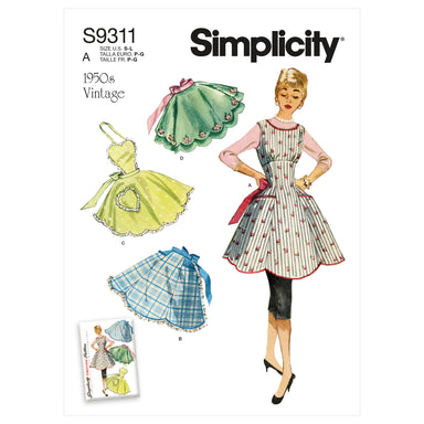 Simplicity 1950's Sewing Pattern 9311 Vintage Aprons from Jaycotts Sewing Supplies