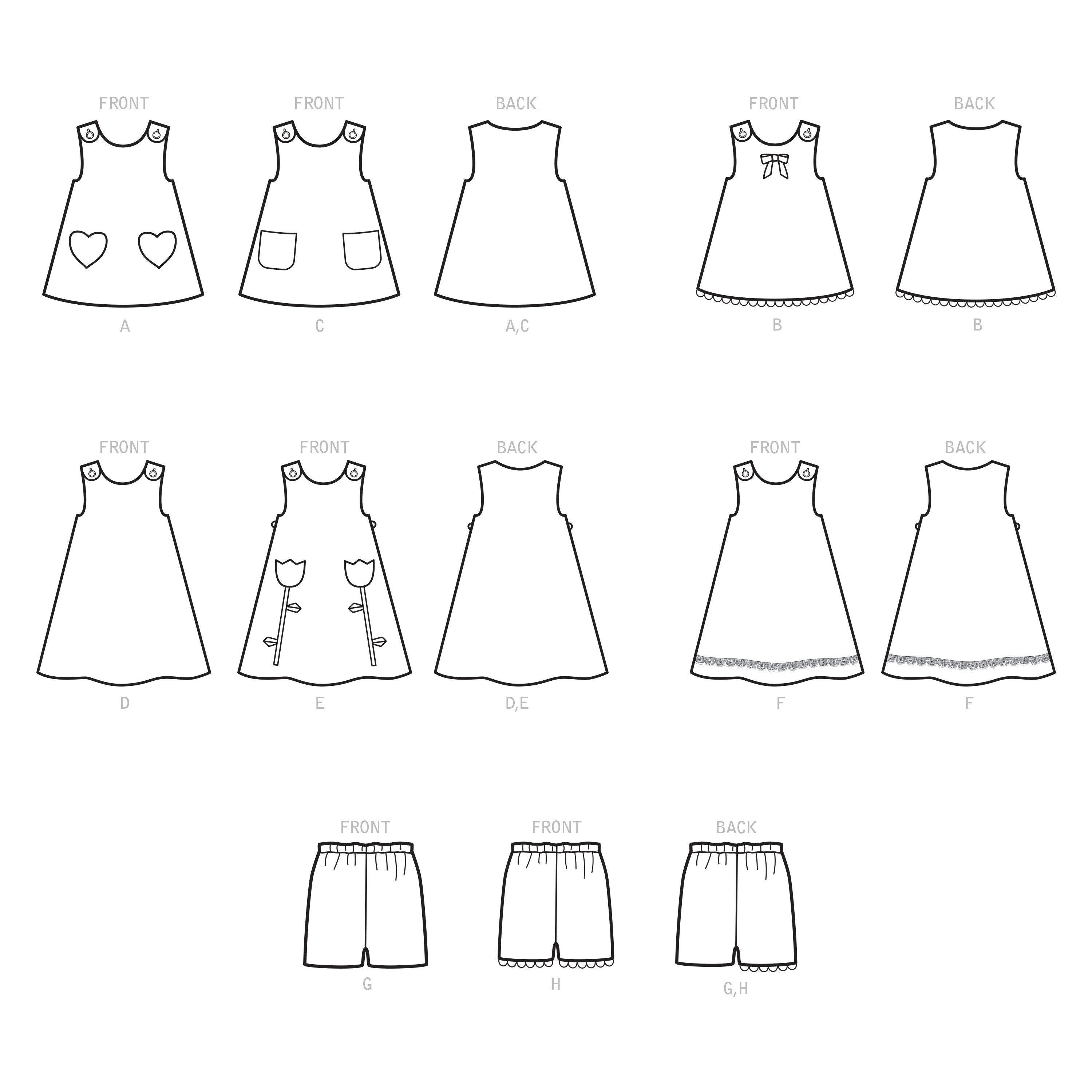 Simplicity Sewing Pattern S9318 Toddlers' Tent Tops, Dresses, and Shorts from Jaycotts Sewing Supplies