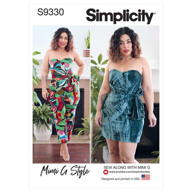 Simplicity Sewing Pattern S9330 Misses' Strapless Jumpsuit and Mini Dress from Jaycotts Sewing Supplies