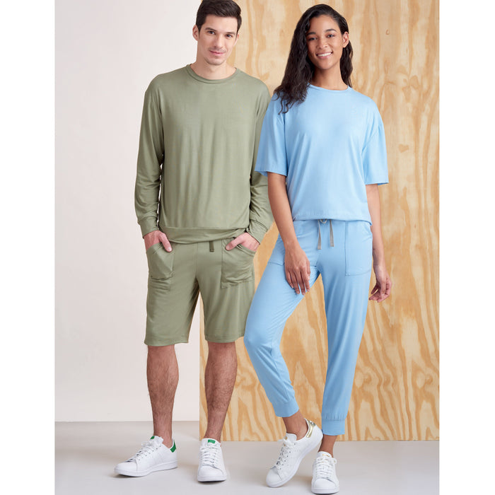 Simplicity Pattern S9337 Unisex Knits Only Tops, Pants and Shorts from Jaycotts Sewing Supplies