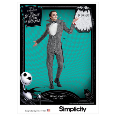 Simplicity Sewing Pattern 9343 Jack Skellington Costume and Face Mask from Jaycotts Sewing Supplies