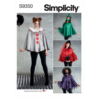Simplicity Sewing Pattern 9350 Misses' Poncho Costumes and Face Masks from Jaycotts Sewing Supplies