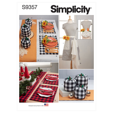Simplicity Sewing Pattern 9357 Table Decor, Decorations, Tea Towel and Apron from Jaycotts Sewing Supplies