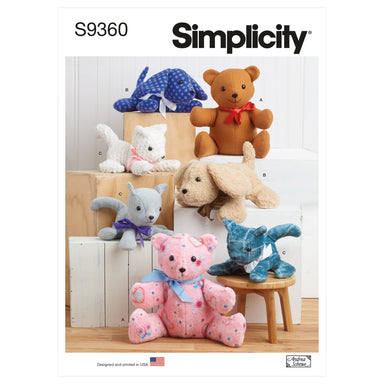 Simplicity Sewing Pattern 9360 Plush Animals from Jaycotts Sewing Supplies