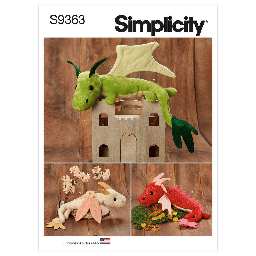 Simplicity Sewing Pattern 9363 Plush Dragons from Jaycotts Sewing Supplies