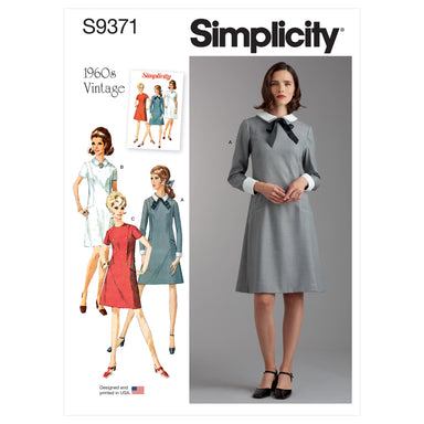 Simplicity Sewing Pattern 9371 Misses' and Women's Dress with Collar, Cuff and Sleeve Variations from Jaycotts Sewing Supplies