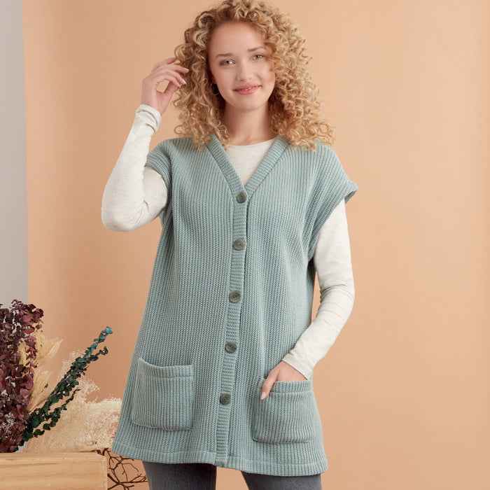 Simplicity Sewing Pattern 9374 Misses' Knit Vests from Jaycotts Sewing Supplies