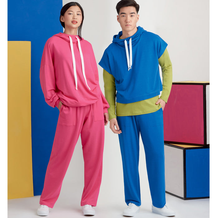 Simplicity Sewing Pattern 9379 Unisex Oversized Knit Hoodies, Pants and Tees from Jaycotts Sewing Supplies