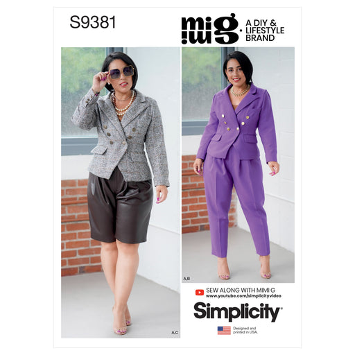 Simplicity Sewing Pattern 9381 Misses' and Women's Lined Jacket, Pants and Shorts from Jaycotts Sewing Supplies