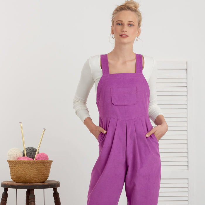 Simplicity Sewing Pattern 9382 Misses' Overall with Shaped Raised Waist and Back Ties from Jaycotts Sewing Supplies