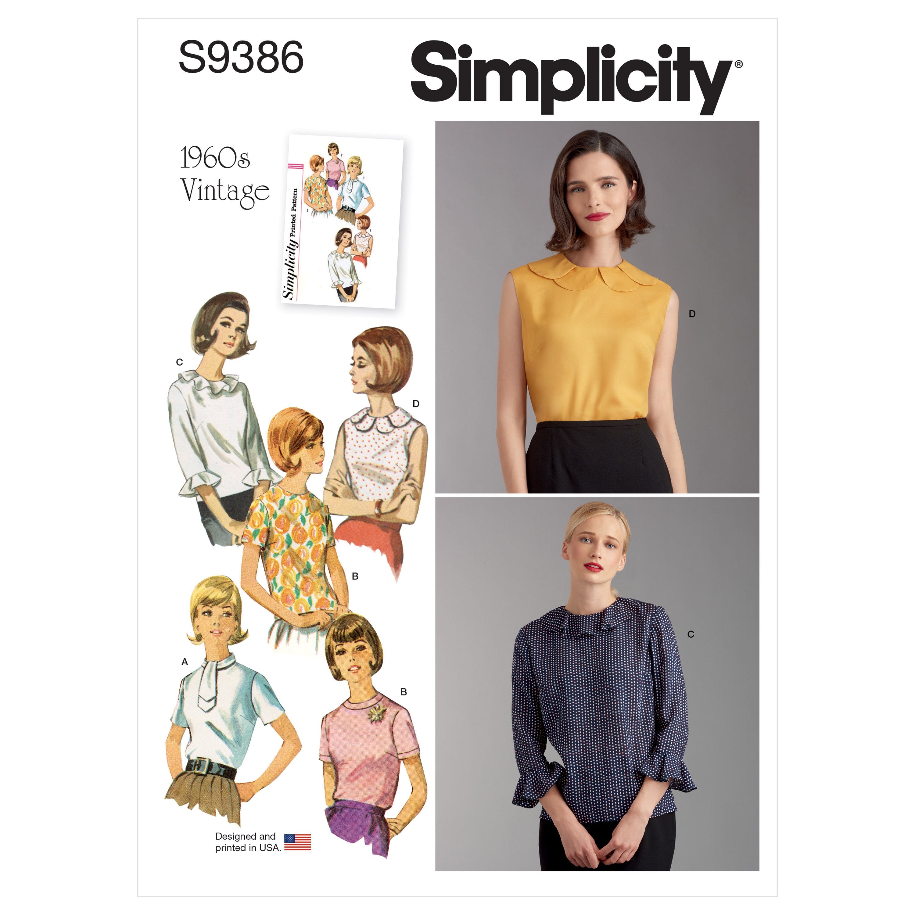 Simplicity Sewing Pattern 9386 Misses' Set of Blouses from Jaycotts Sewing Supplies
