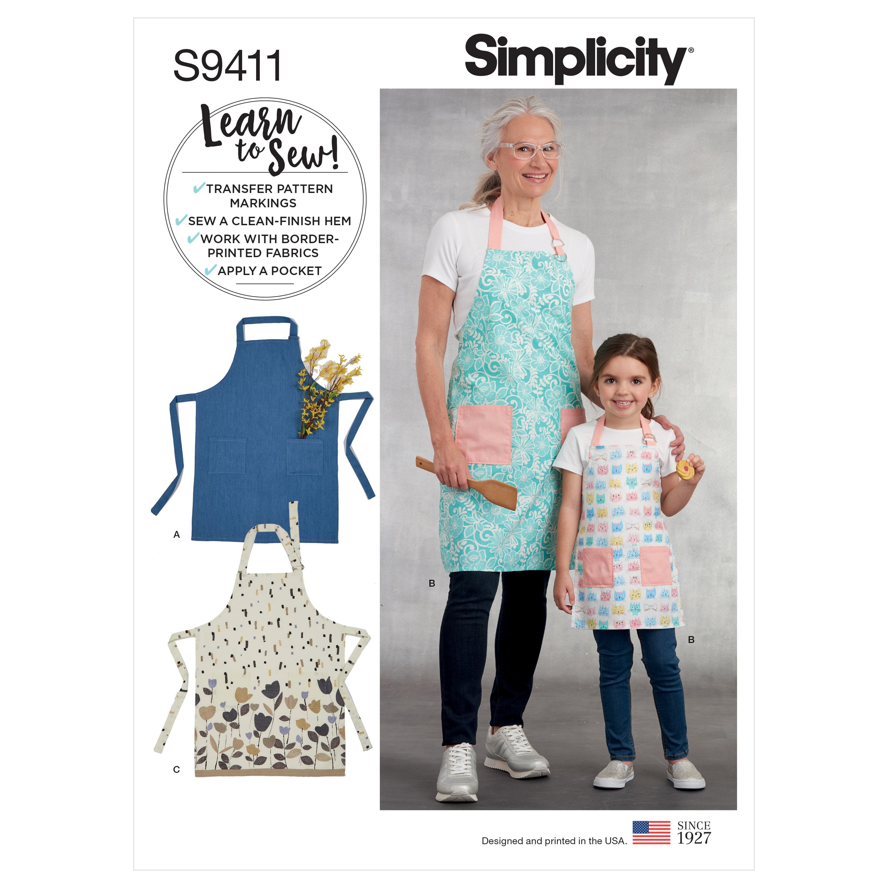 Simplicity Sewing Pattern 9411 Children's and Misses' Aprons from Jaycotts Sewing Supplies