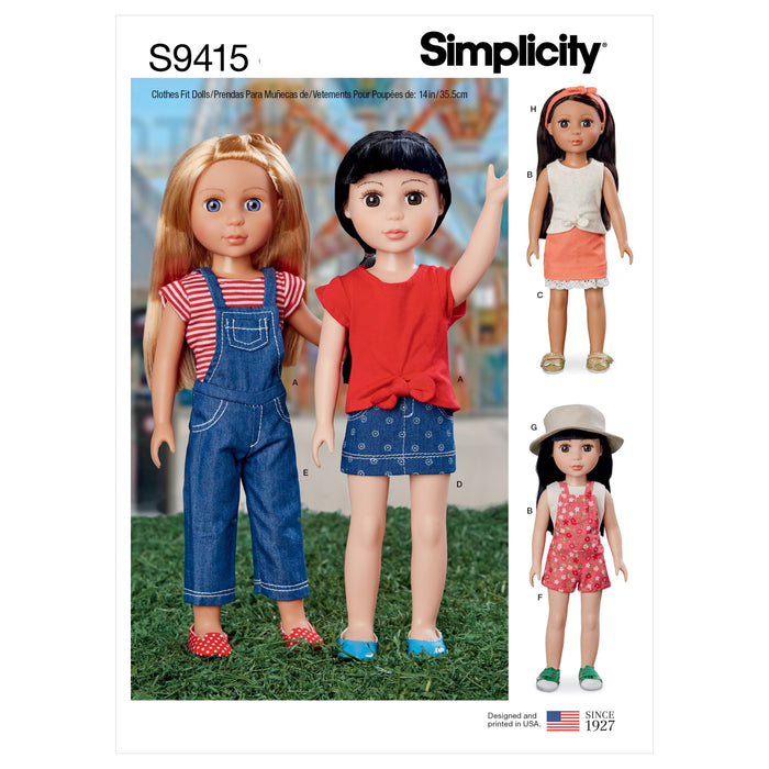 Simplicity Sewing Pattern 9415 14" Doll Clothes from Jaycotts Sewing Supplies