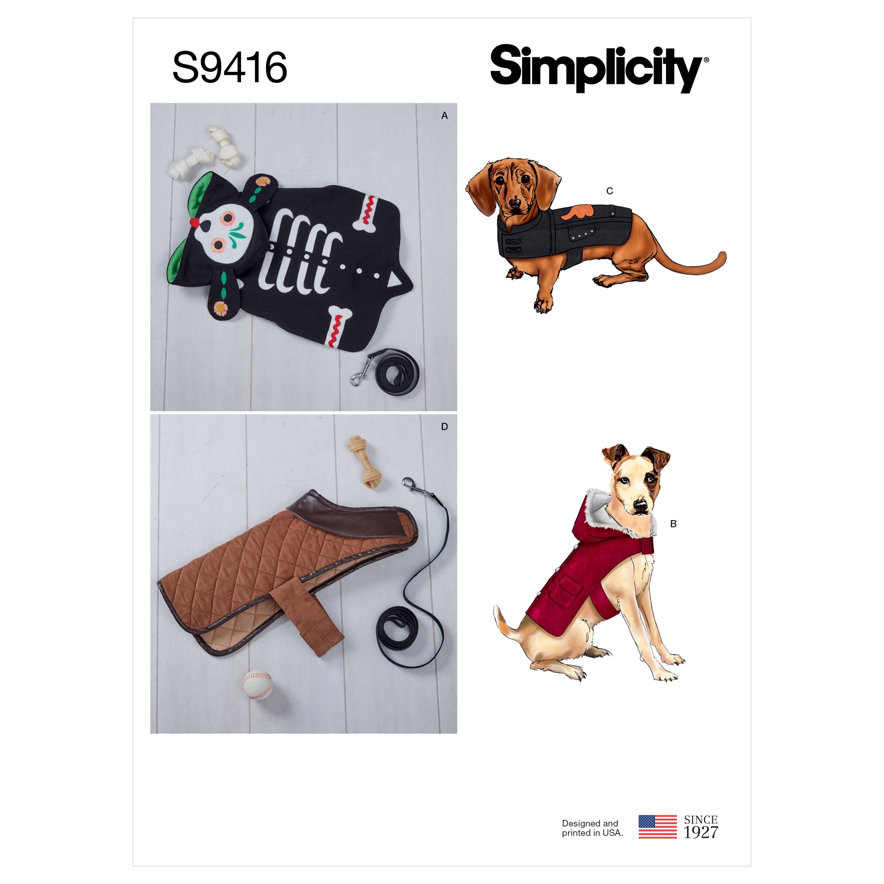 Simplicity Sewing Pattern 9416 Dog Coats from Jaycotts Sewing Supplies