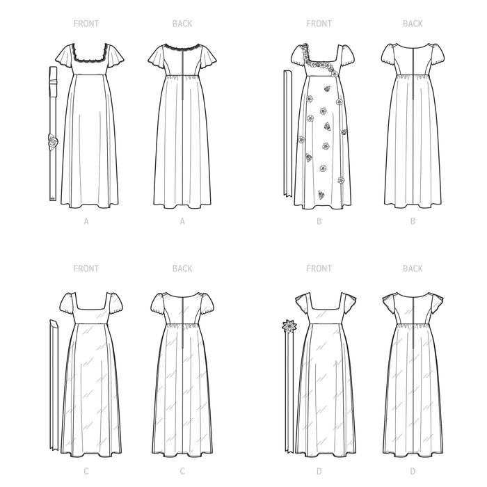 Simplicity Pattern 9434 Misses' and Women's Regency Era Dresses from Jaycotts Sewing Supplies