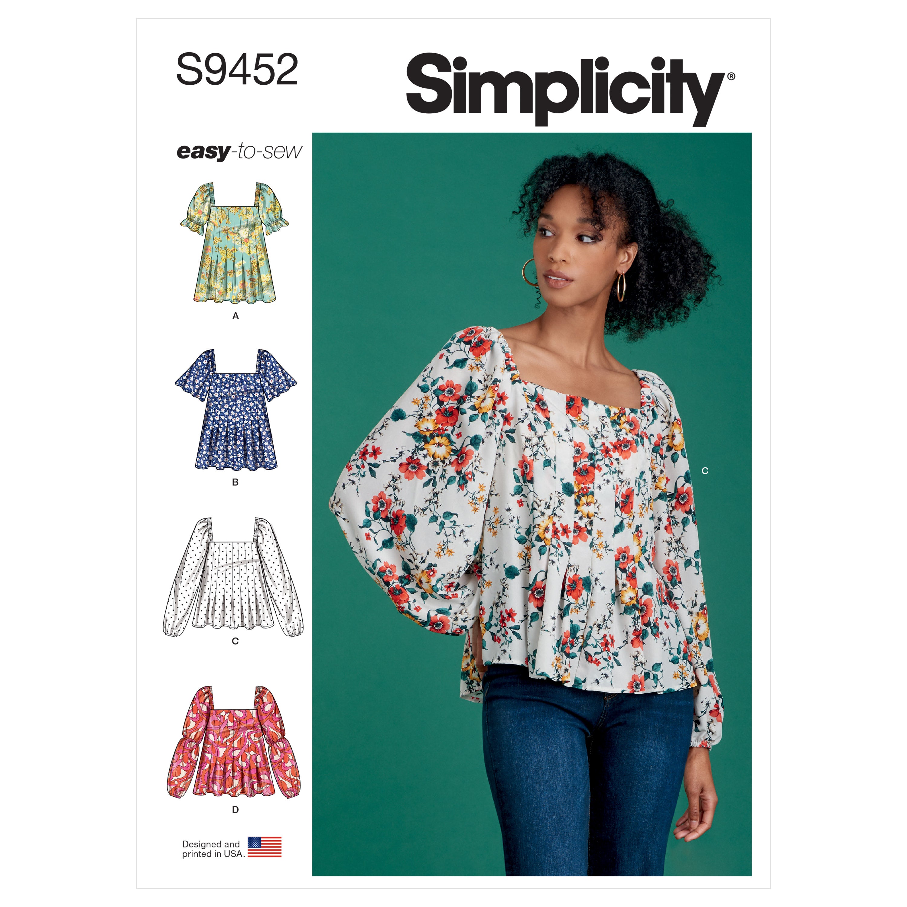 Simplicity Sewing Pattern 9452 Misses' Tops from Jaycotts Sewing Supplies