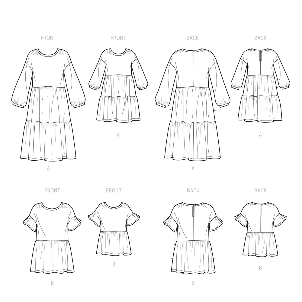 Simplicity Pattern 9454 Children's and Misses' Dress and Top from Jaycotts Sewing Supplies