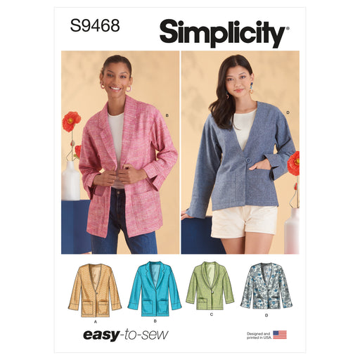 Simplicity Sewing Pattern 9468 Misses Unlined Jacket from Jaycotts Sewing Supplies