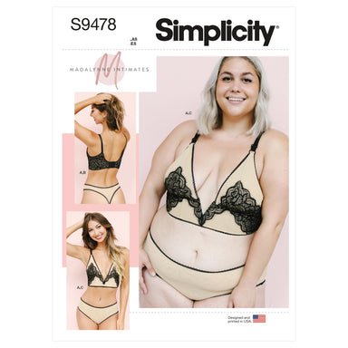 Simplicity Sewing Pattern 9478 Misses and Womens Bralette and Panties from Jaycotts Sewing Supplies