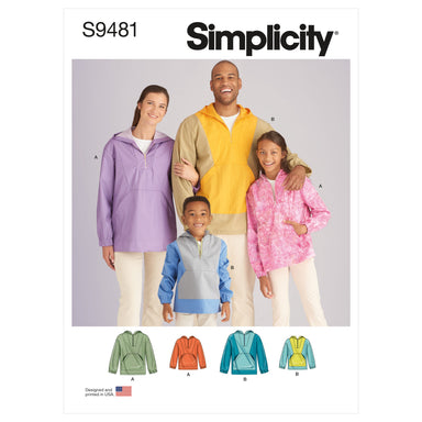 Simplicity Sewing Pattern 9481 Unisex Top Sized for Children, Teens, and Adults from Jaycotts Sewing Supplies